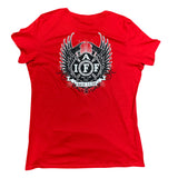 Womens V-Neck Angel, Wings and Axes T-Shirt